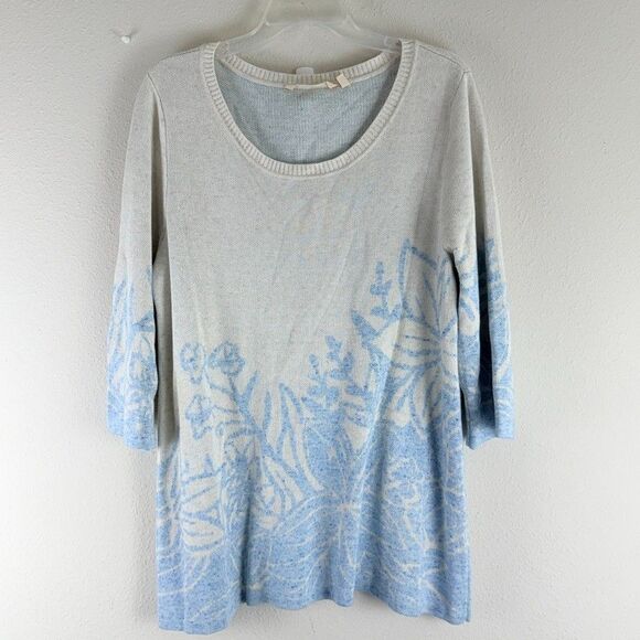 Soft Surroundings Sweaters - Soft Surroundings Womens Large Sweater Long Sleeve Knit Pullover Floral Artsy